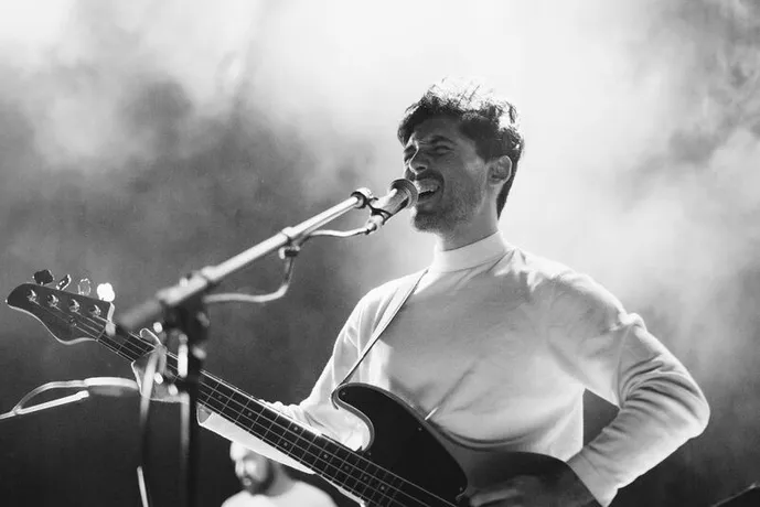 Alex playing bass